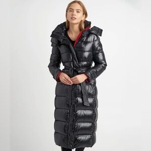 Karl Lagerfeld Shiny Black Long Puffer Coat